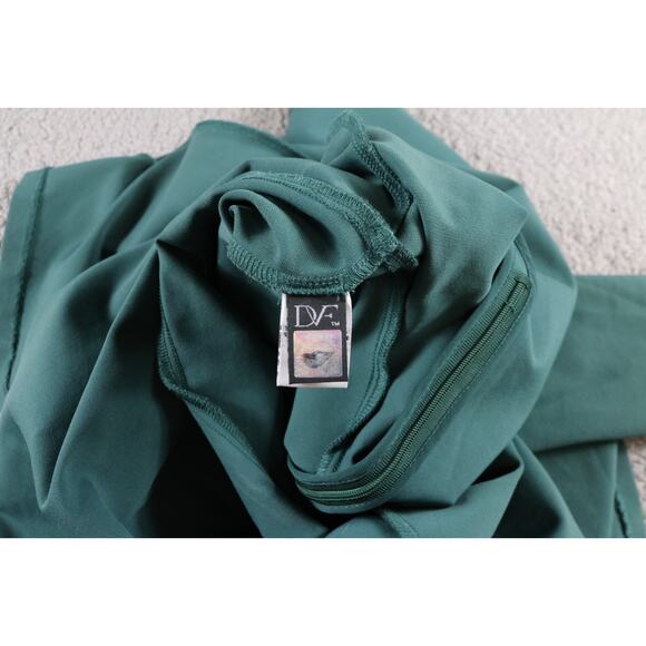 Diane Von Furstenberg Dress Green Xs Jeannie V Neck Long Sleeve A Line - Picture 5 of 12